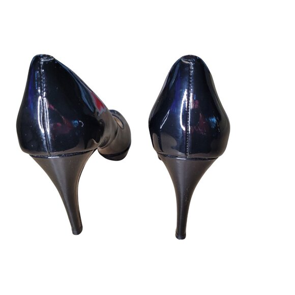 Cole Haan Black Patent Heels Chelsea Stiletto 3.75" Heel Sz 7.5 - Picture 5 of 10